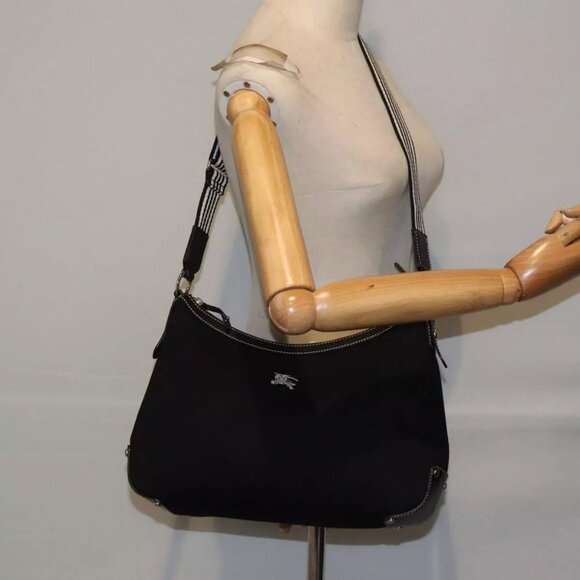 BURBERRY Blue Label Shoulder Bag Canvas Black White - Picture 1 of 15